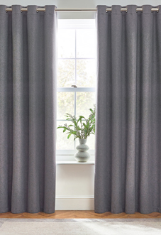 Dawn (Blackout) Eyelet, Charcoal - Ready Made Curtains